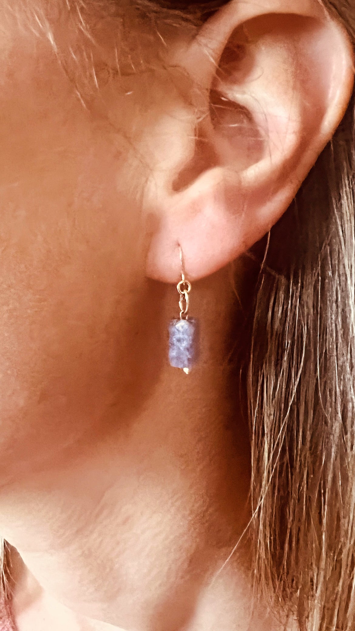 - ASCENSION -Boucles – Lépidolite & plaqué or 18k