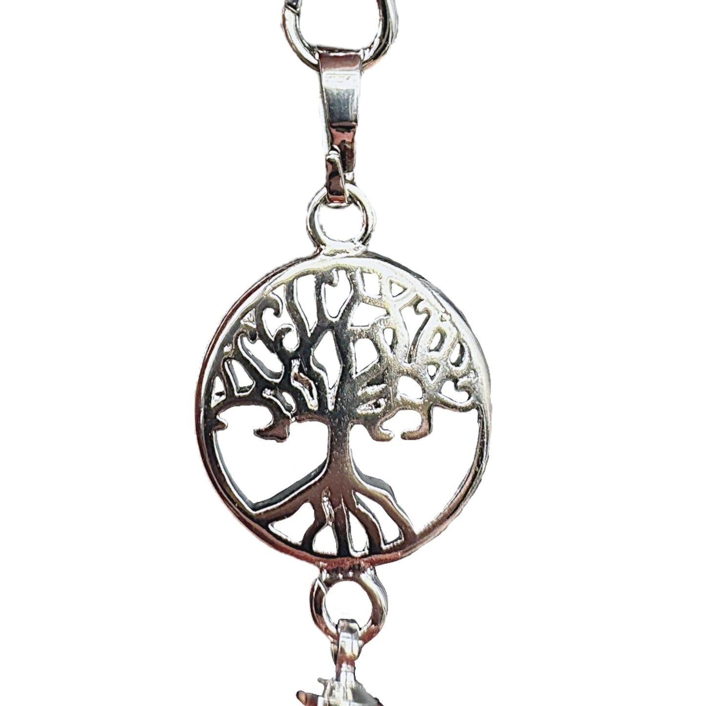Pendule – Améthyste – Cône Arbre de Vie facetté – 27 cm – Chaîne inox
