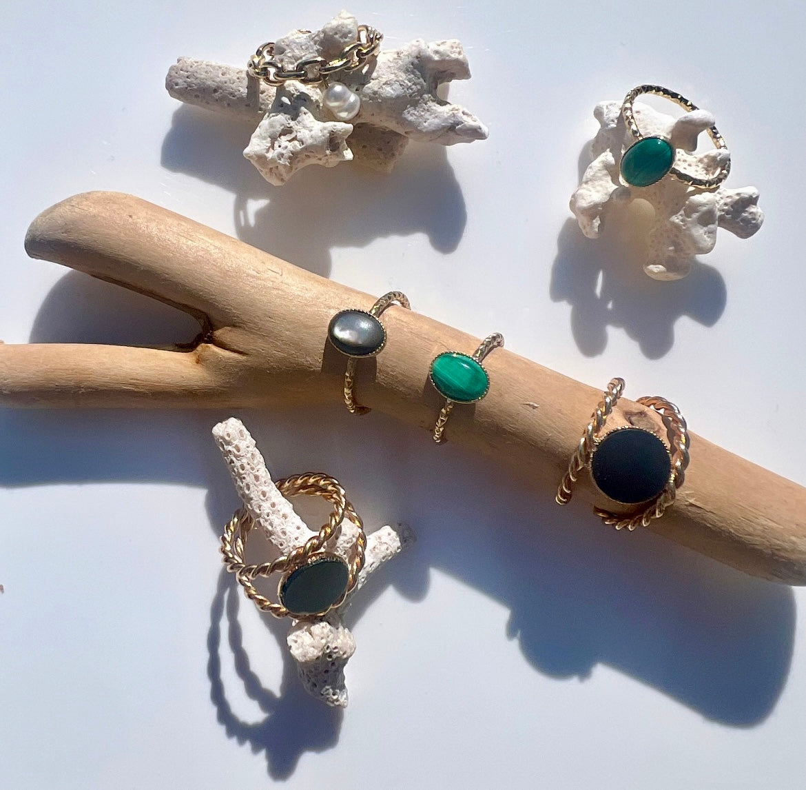 – Vaitea – Bague – Keshi de Tahiti – Plaqué or 18k – Moana