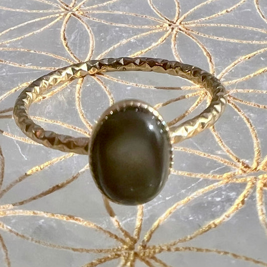 – Reva – Bague – Nacre d’Abalone – Plaqué or 18k – MOANA
